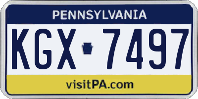 PA license plate KGX7497