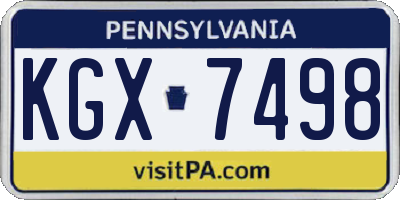 PA license plate KGX7498