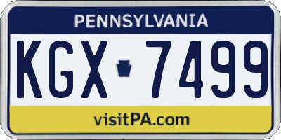 PA license plate KGX7499