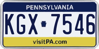 PA license plate KGX7546