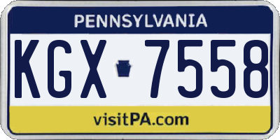 PA license plate KGX7558