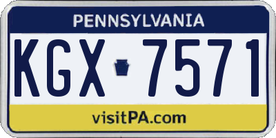 PA license plate KGX7571