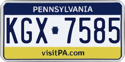 PA license plate KGX7585