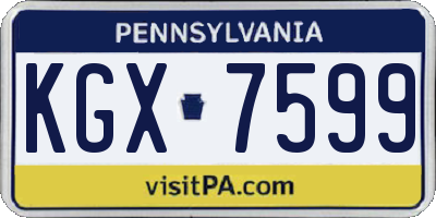 PA license plate KGX7599