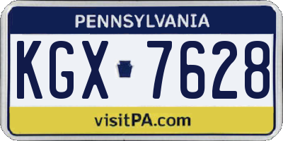 PA license plate KGX7628