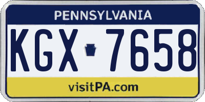 PA license plate KGX7658