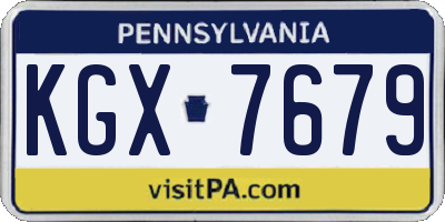 PA license plate KGX7679