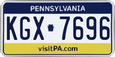PA license plate KGX7696