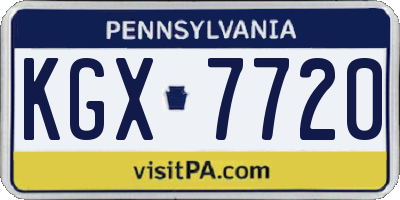 PA license plate KGX7720