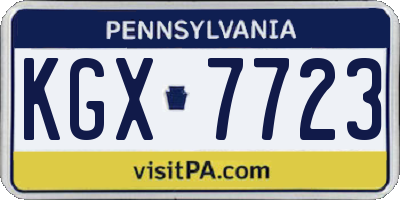 PA license plate KGX7723
