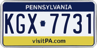 PA license plate KGX7731