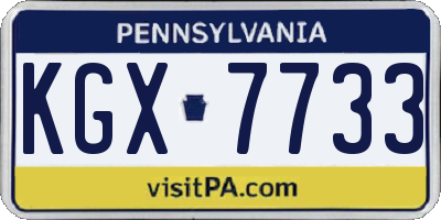 PA license plate KGX7733
