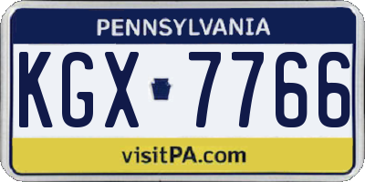 PA license plate KGX7766