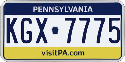 PA license plate KGX7775