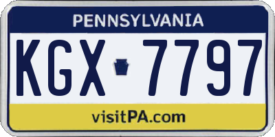 PA license plate KGX7797