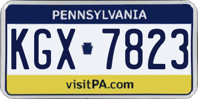 PA license plate KGX7823