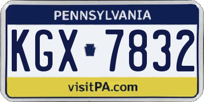 PA license plate KGX7832