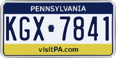 PA license plate KGX7841