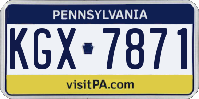 PA license plate KGX7871