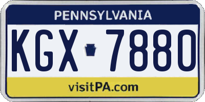 PA license plate KGX7880
