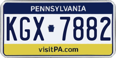 PA license plate KGX7882