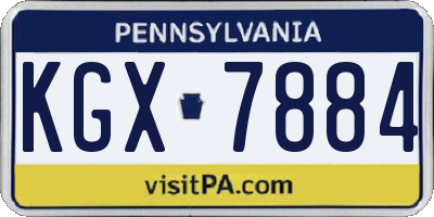 PA license plate KGX7884