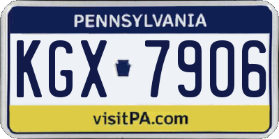 PA license plate KGX7906