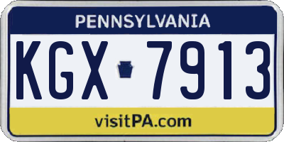 PA license plate KGX7913