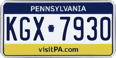 PA license plate KGX7930