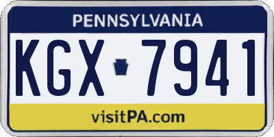 PA license plate KGX7941