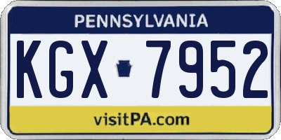 PA license plate KGX7952