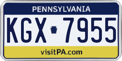 PA license plate KGX7955