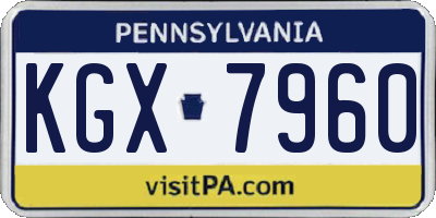 PA license plate KGX7960