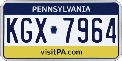 PA license plate KGX7964