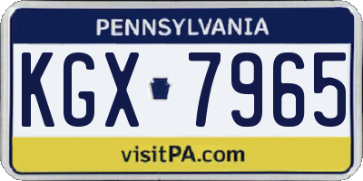 PA license plate KGX7965