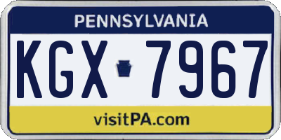 PA license plate KGX7967