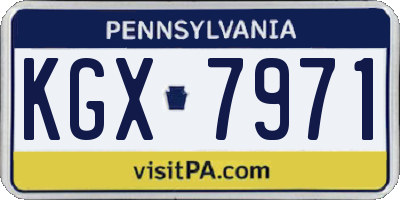 PA license plate KGX7971