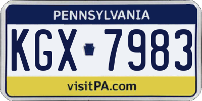 PA license plate KGX7983