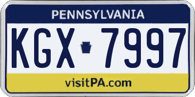 PA license plate KGX7997