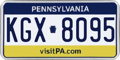 PA license plate KGX8095