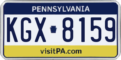 PA license plate KGX8159