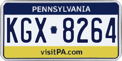 PA license plate KGX8264