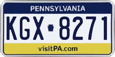 PA license plate KGX8271