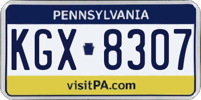 PA license plate KGX8307
