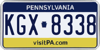 PA license plate KGX8338
