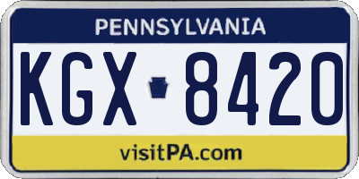 PA license plate KGX8420