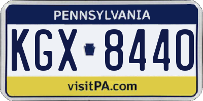 PA license plate KGX8440