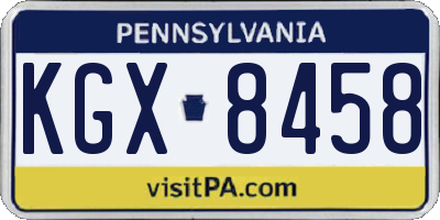 PA license plate KGX8458
