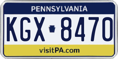 PA license plate KGX8470
