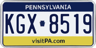 PA license plate KGX8519